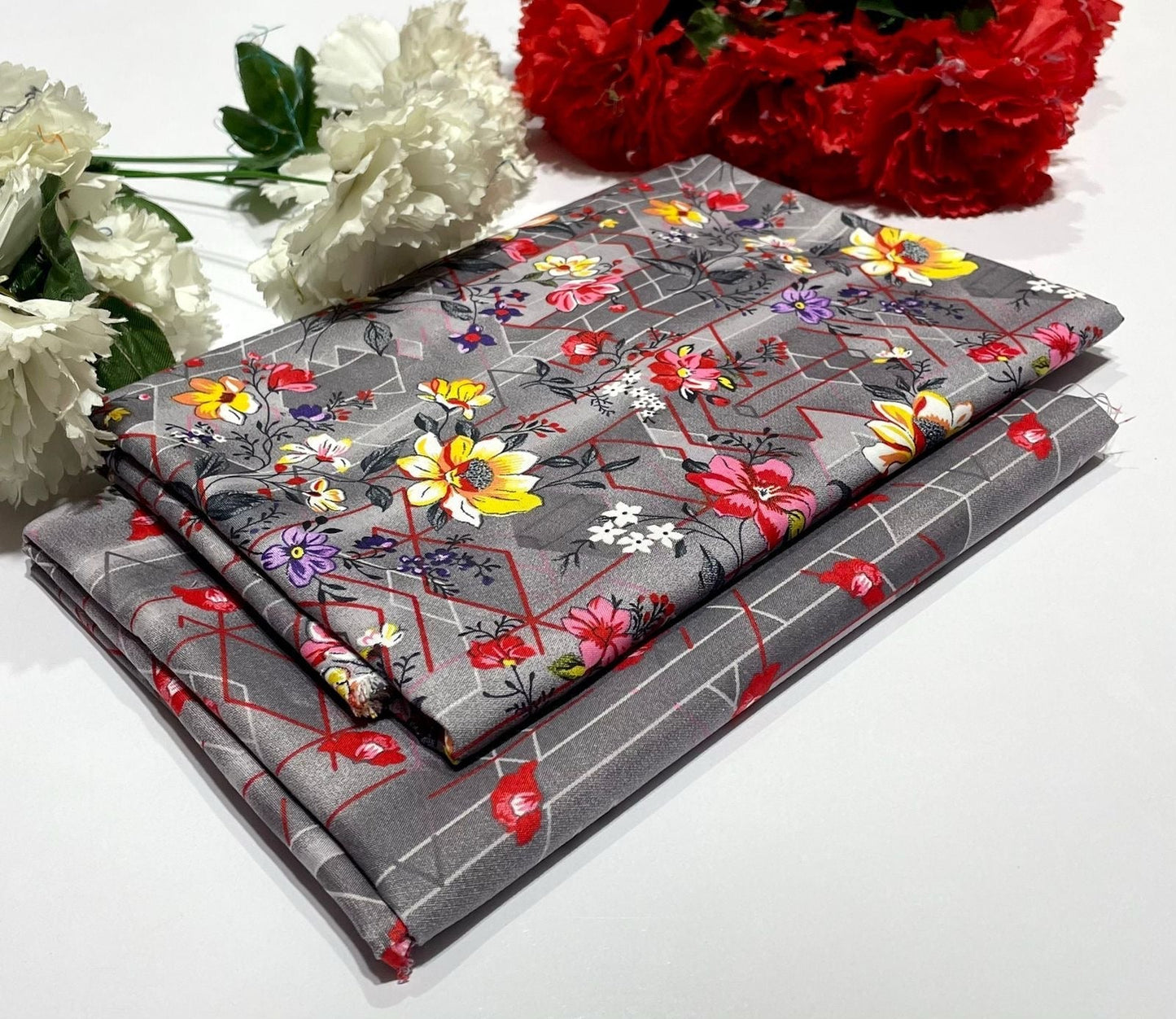 Ladies 2-Piece β Micro Polo Cotton with Floral Print | D-122