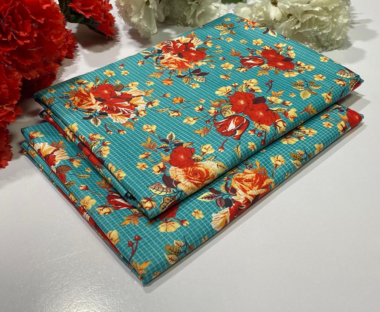 Ladies 2-Piece β Micro Polo Cotton with Floral Print | D-113