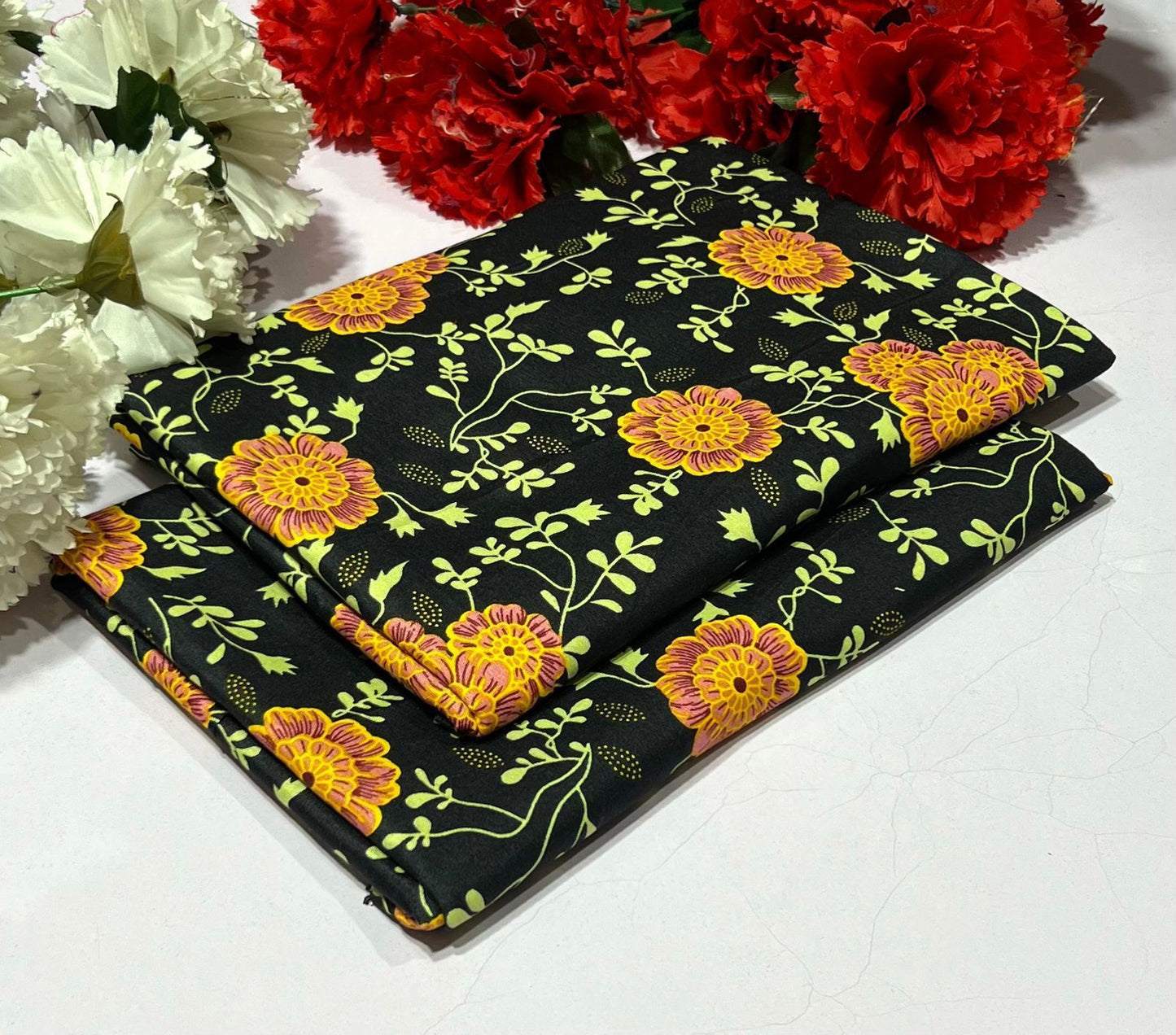 Ladies 2-Piece – Micro Polo Cotton with Floral Print | D-110