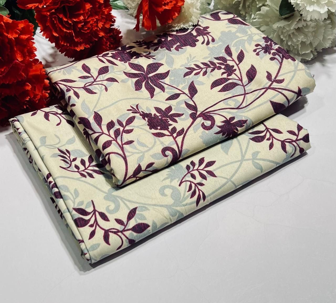 Ladies 2-Piece – Micro Polo Cotton with Floral Print | D-114