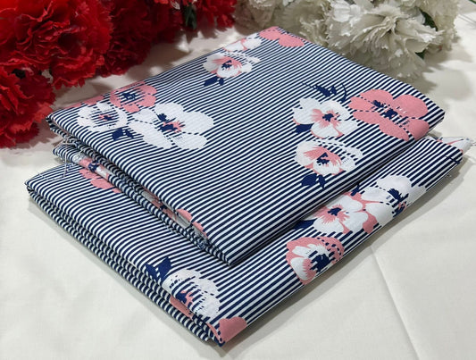 Ladies 2-Piece – Micro Polo Cotton with Floral Print | D-09