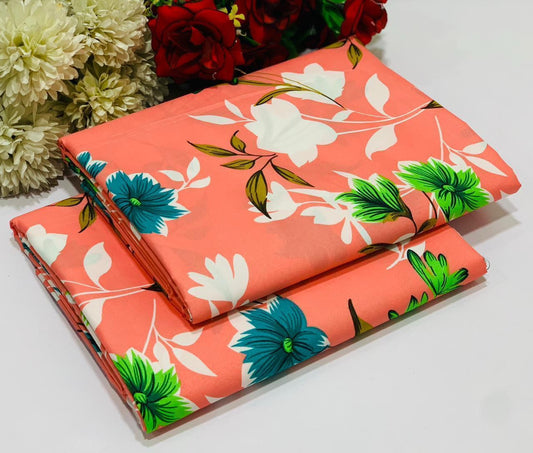 Ladies 2-Piece – Micro Polo Cotton with Floral Print | D-090