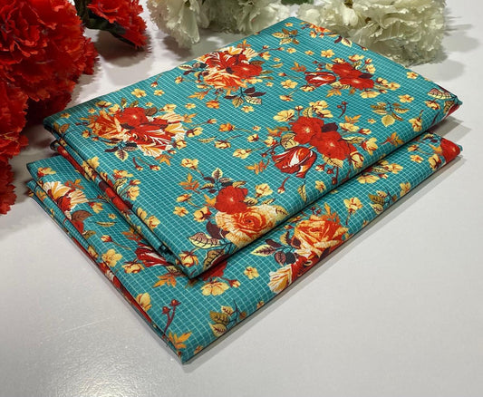 Ladies 2-Piece – Micro Polo Cotton with Floral Print | D-113