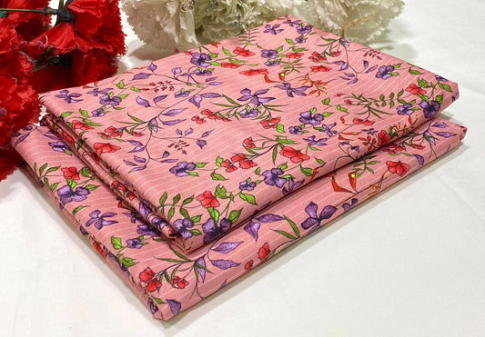 Ladies 2-Piece – Micro Polo Cotton with Floral Print | D-119